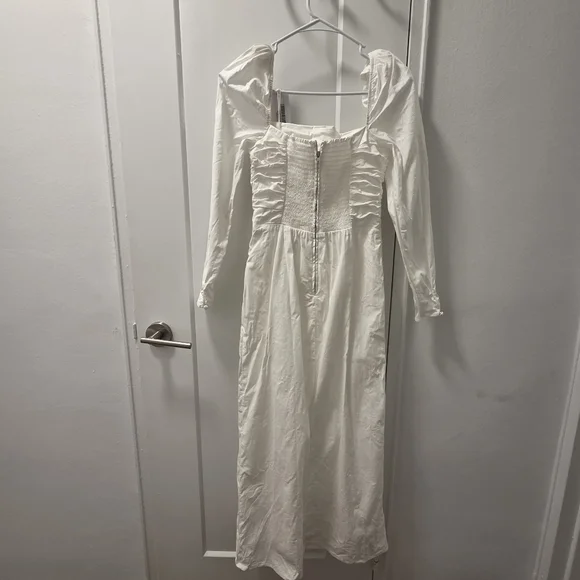 Sz 6 Reformation White Organic Cotton Isaac Dress NWT
